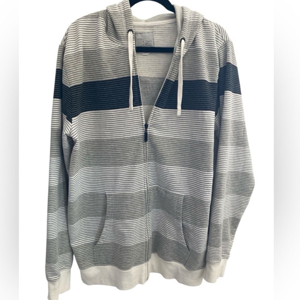 Trinity Hoodie Men’s XL Striped Gray and Black